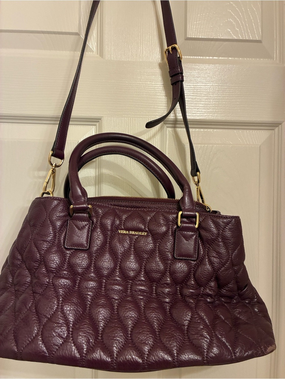 Vera Bradley Quilted Satchel in Plum‎